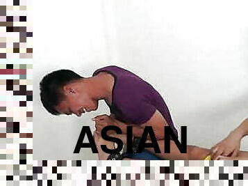 Asian Boy Jeff On The Tickle Rack