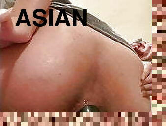 asiatisk, rumpe, anal, tenåring, leke, hjemmelaget, dildo, filipinsk