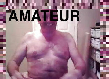 papa, masturbation, amateur, énorme-bite, jouet, gay, webcam, pappounet, ours