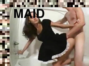 Teen Maid Getting Nailed in the Bathroom