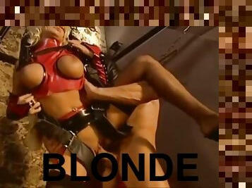 fetish blond girl in latex