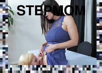Petite Step Daughter Licks Her Stepmom's Pussy To Orgasm