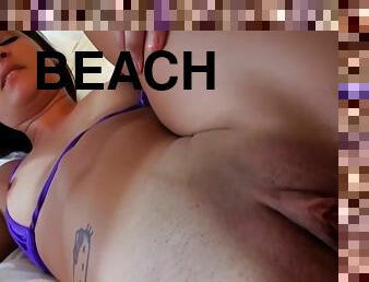 Beach girlfriend assfucked back in hotel room