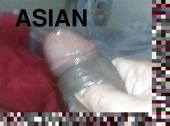 asiatique, masturbation, ejaculation-sur-le-corps, énorme-bite, interracial, gay, branlette, black, ejaculation, solo