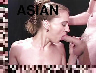 asiatique, fellation, énorme-bite, ados, branlette, compilation, blonde, sucer