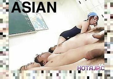 asiático, tetas-grandes, peluda, mamada, chorro-de-corrida, japonés, sexo-en-grupo, facial, vagina, tetas