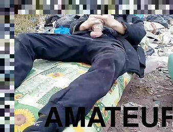 poilue, masturbation, en-plein-air, public, maigre, amateur, ejaculation-sur-le-corps, énorme-bite, jouet, hardcore