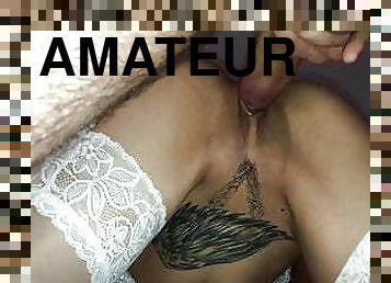 levrette, fête, échangistes-et-libertins, femme, amateur, milf, maison, gangbang, brunette