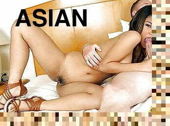 asiatisk, store-pupper, hårete, pussy, blowjob, fingret, ludder, thai, knulling-fucking, naturlig