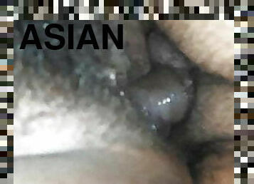 asia, clitoris-bagian-atas-vagina-paling-sensitif, posisi-seks-doggy-style, berambut, isteri, dewasa, hitam