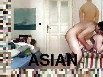 asiatique, papa, anal, gay, couple, famille, pappounet, ours