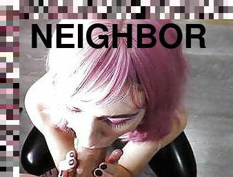 Girlfriend Sensual Sucking Neighbor&#039;s Dick While Husband