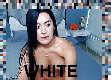 masturbation, lingerie, webcam, blanc