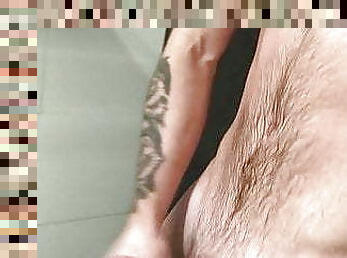 baignade, masturbation, amateur, énorme-bite, gay, britannique, douche, solo, musclé