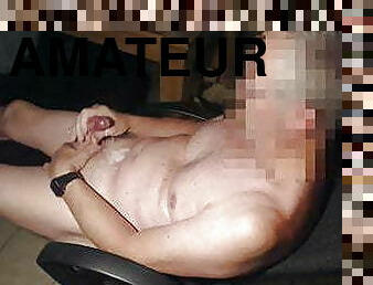 papa, masturbation, amateur, anal, ejaculation-sur-le-corps, énorme-bite, gay, ejaculation, webcam, pappounet