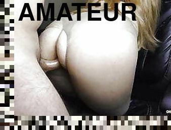 cul, levrette, collants, femme, amateur, ejaculation-sur-le-corps, ados, maison, en-nylon