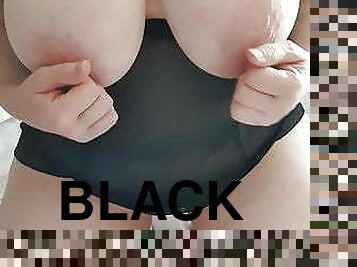 Black Lace Babydoll Titties Tease 