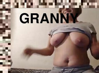 Hot granny teasing on webcam