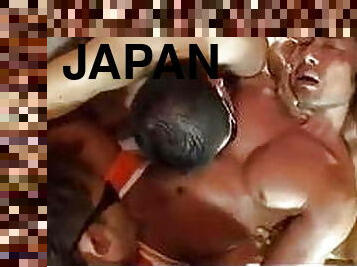 Japanese muscular Guy gangbang