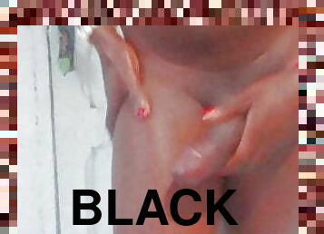 Black tranny dick jerk off