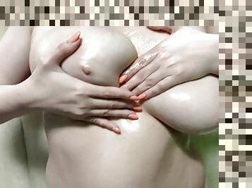 gros-nichons, énorme, mamelons, amateur, massage, compilation, première-fois, seins, massive, solo