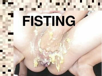 fisting, cona-pussy, amador, maduro, latina, webcam, fetiche, sozinho, banana