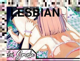 orgasm, fitta-pussy, lesbisk, anime, hentai, söt