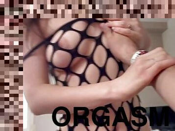 Anal and vaginal orgasms after shower in sexy lingerie