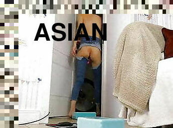 asiatisk, fisting, onani, orgasme, squirt, anal, leke, gal, fingret, webkamera