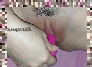 vagina-pussy, mainan, creampie-ejakulasi-di-dalam-vagina-atau-anus-dan-keluarnya-tetesan-sperma, permainan-jari, seorang-diri, dicukur, filipina