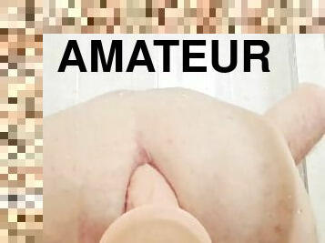 baignade, masturbation, amateur, anal, énorme-bite, jouet, gode, douche, solo, réalité