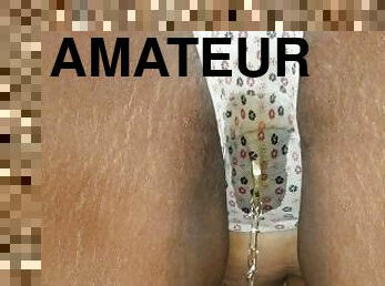 pisser, amateur, ébène, culotte, première-fois, fétiche