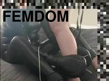 strapon, bdsm, slave, knulling-fucking, latex, bondage, elskerinne, femdom, gummi, suging