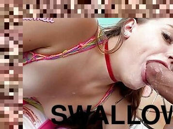 SWALLOWED Balls deep down Selena Love's throat