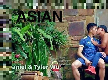 asiatique, en-plein-air, public, sport, fellation, interracial, gay, collège, ejaculation, chinoise