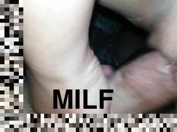 Horny milf uses the tip of my dick to rub her clit to cum