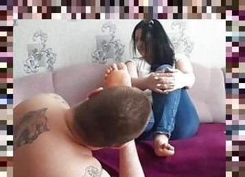 amateur, bdsm, hamba, kaki, kotor, fetish, perempuan-simpanan, dominasi, rambut-perang, femdom