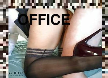 escritório, secretária-secretary, penetração-de-braço, meias, patrão, sapatos-salto-alto