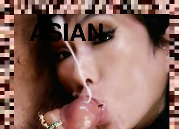 asiatique, ejaculation-sur-le-corps, thaï, sur-le-visage, ejaculation, assez, bite, juteuse, sucer