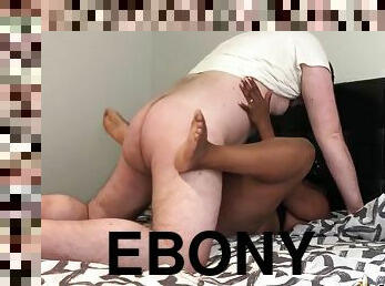 Ebony Mom Riding On A White Guy