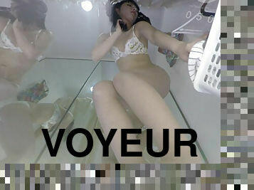 asiatique, cam, voyeur, pieds, fétiche, solo, caché