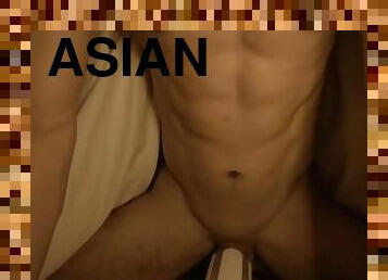 Asian Japanese men jerking off???? Hiding in Bed?? intense orgasm????use Tenga vagina hole????