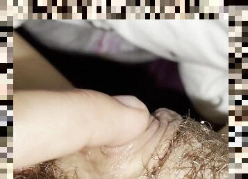 Big Erected Clitoris Masturbation In Bed Hairy 4K