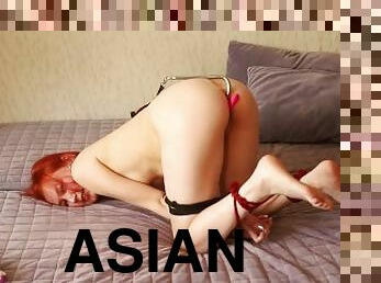 asiatique, cul, gros-nichons, extrême, femme, amateur, anal, jouet, bdsm, rousse
