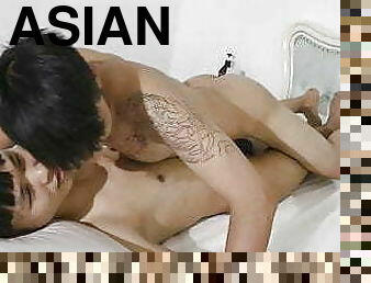 asiatisk, cumshot, stor-pikk, homofil, handjob, massasje, cum, kineser, twink