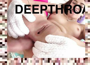 anal, cumshot, gigantisk-kuk, hardcore, deepthroat, strumpor, pov, ansiktssprut, brunett, tatuering