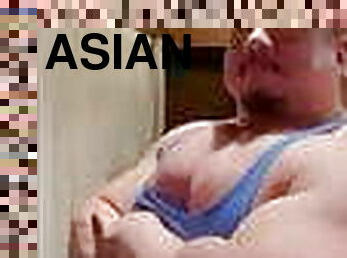 asiático, pai, grande, gay, massivo, paizinho, musculado, urso