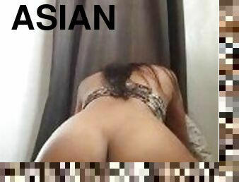 Big booty asian chick rides till I cum inside