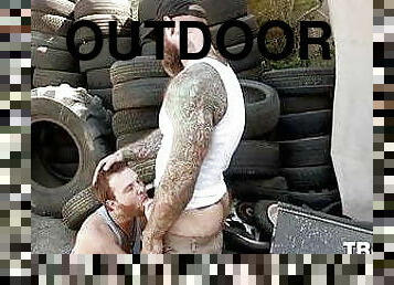 masturbation, en-plein-air, public, fellation, énorme-bite, gay, branlette, couple, musclé, bite