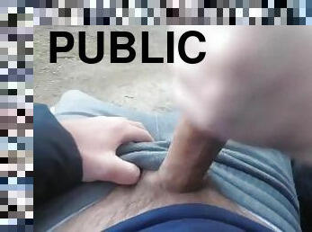 publik, amatör, cumshot, gigantisk-kuk, tysk, avrunkning, par, pov, blond, vått